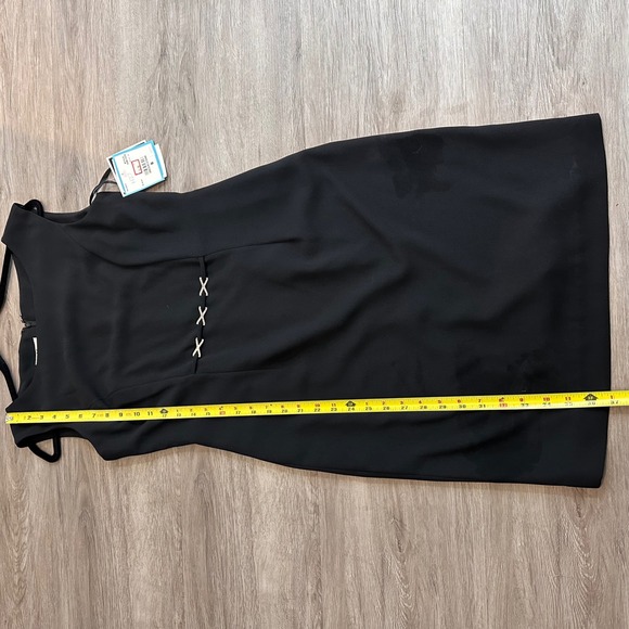 NWT VTG David Warren Womens Sz 8 Black Sheath Dress Y2K Mob Wife Glam Minimalist - Picture 10 of 11